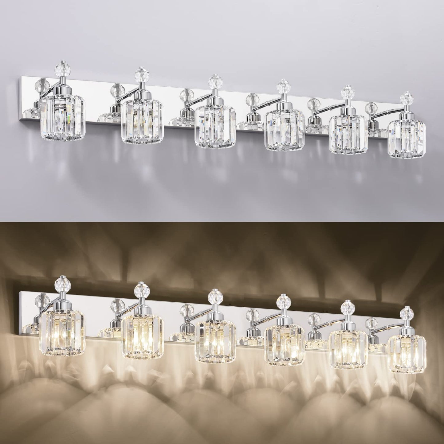 PRESDE Black Gold Crystal Bathroom Vanity Lights Fixtures Over Mirror Modern 3 Light Bath Wall Lighting