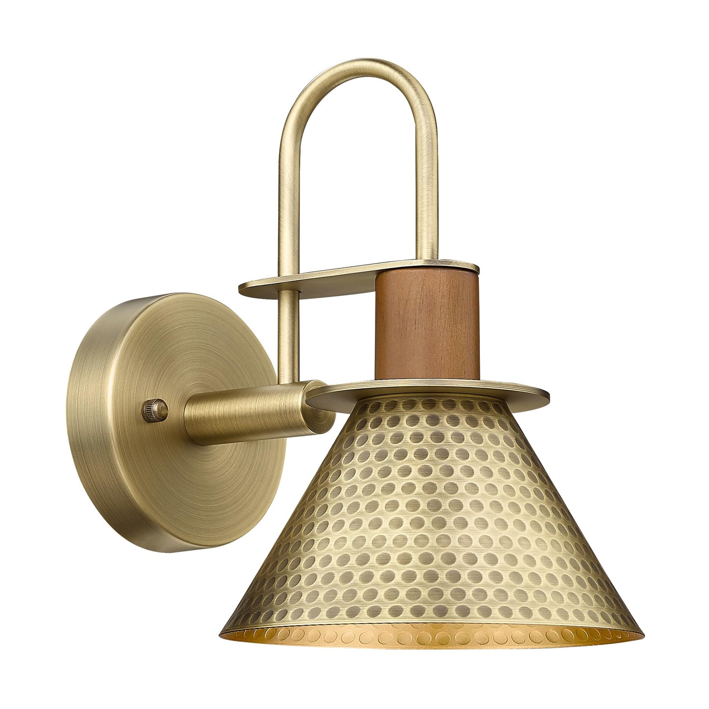 Modern Wall Sconces Set of Two, HWH Industrial Sconce Wall Lighting Indoor Wall Lamp, Gooseneck 1-Light Barn Vanity Light, Hammered Metal Shade, Black and Gold Finish, 5HZG74B-2 BK+BG