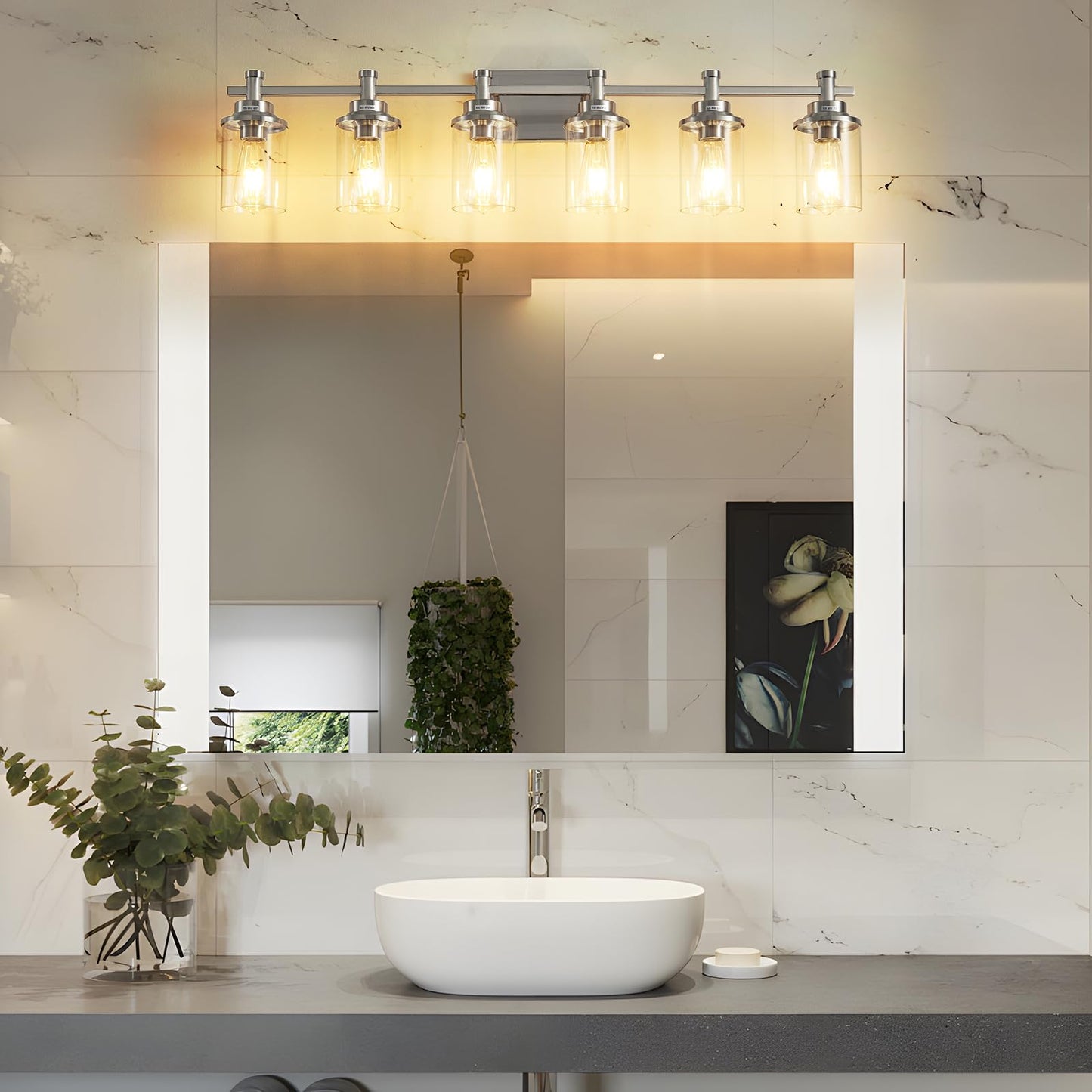 3 Light Bathroom Light Fixtures, Black and Brushed Gold Vanity Light Fixture Over Mirror, Modern Wall Sconces Lighting Wall Lamp for Bathroom, Bedroom, Hallway with Clear Glass Shade