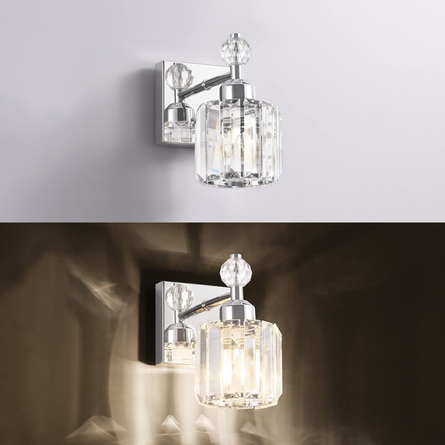 PRESDE Black Gold Crystal Bathroom Vanity Lights Fixtures Over Mirror Modern 3 Light Bath Wall Lighting