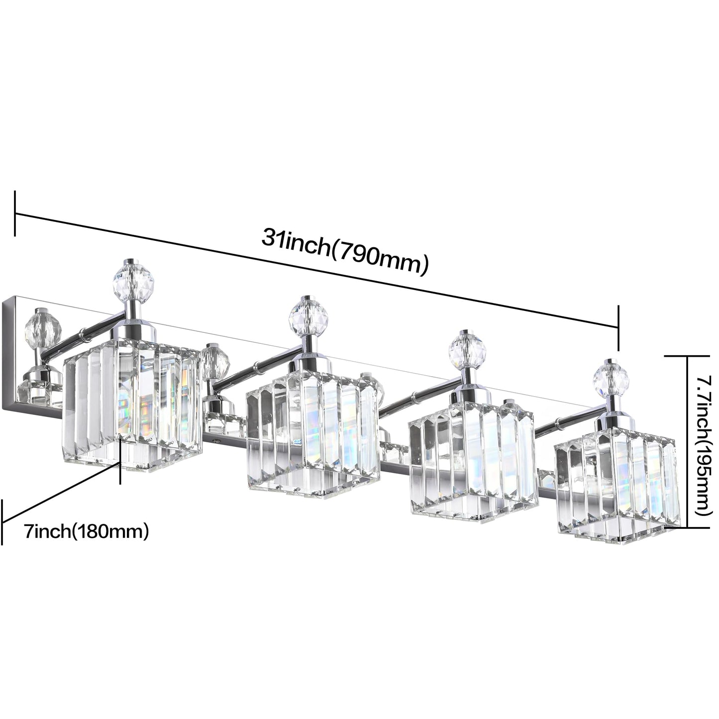 PRESDE Black Gold Crystal Bathroom Vanity Lights Fixtures Over Mirror Modern 3 Light Bath Wall Lighting