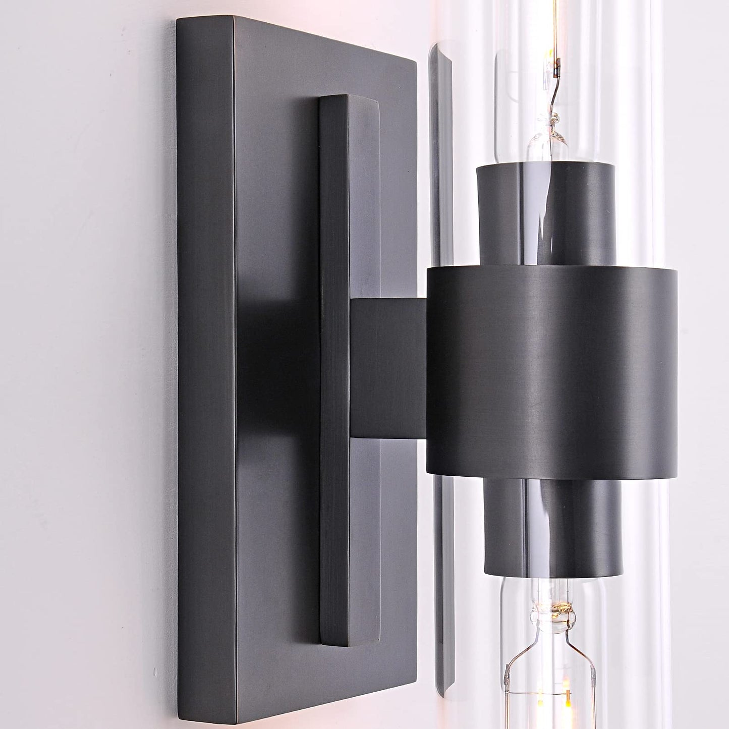 Brass Wall Sconces Set of Two, 22.8" Sconces Wall Lighting 2-Light, Gold Bathroom Vanity Wall Sconces, Glass Tube Wall Sconces, Indoor Wall Sconces for Bathroom, Bedroom, Vanity, Hallway