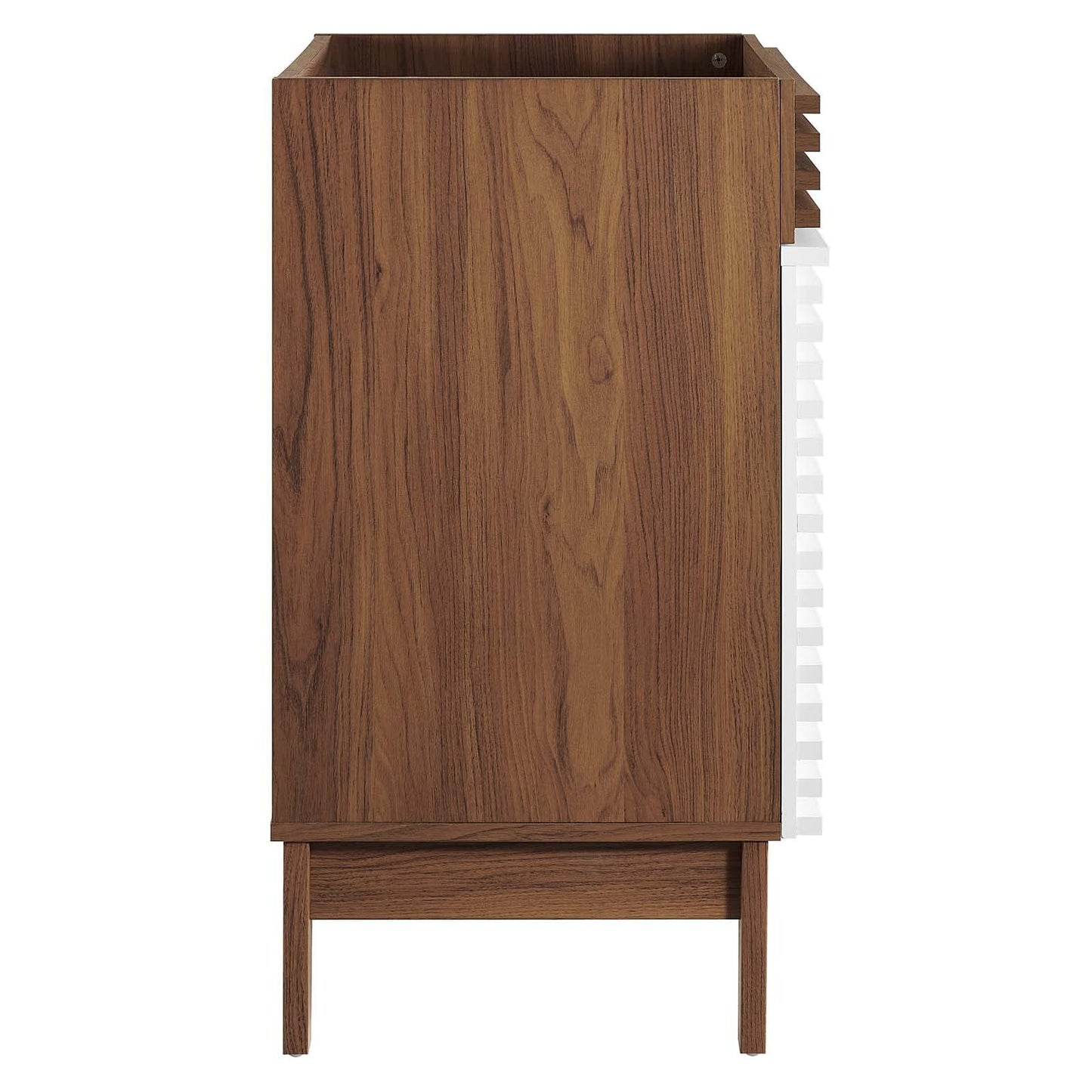 Modway Render 48" Double Sink Bathroom Vanity Cabinet in Walnut White
