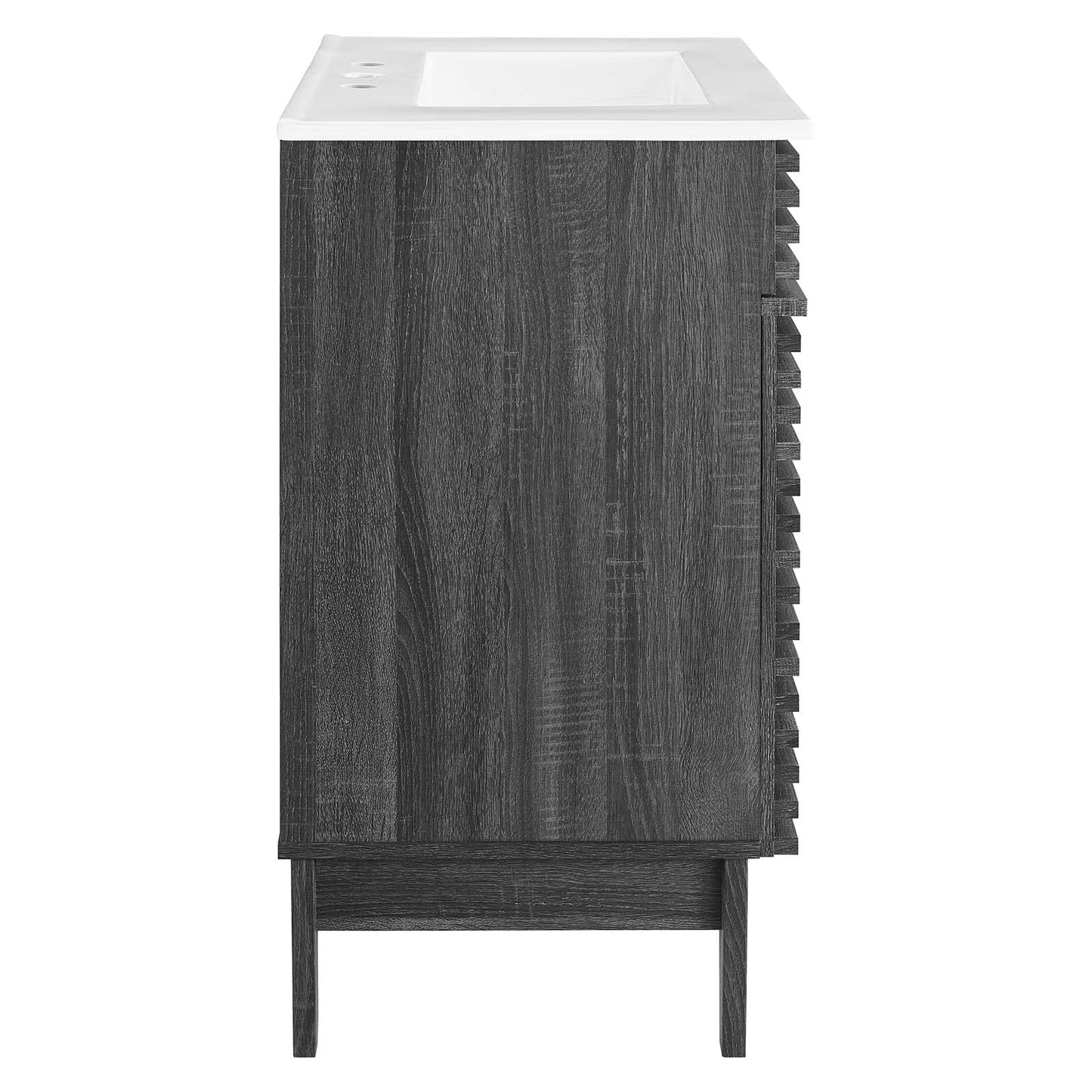 Modway Render 48" Double Sink Bathroom Vanity Cabinet in Walnut White