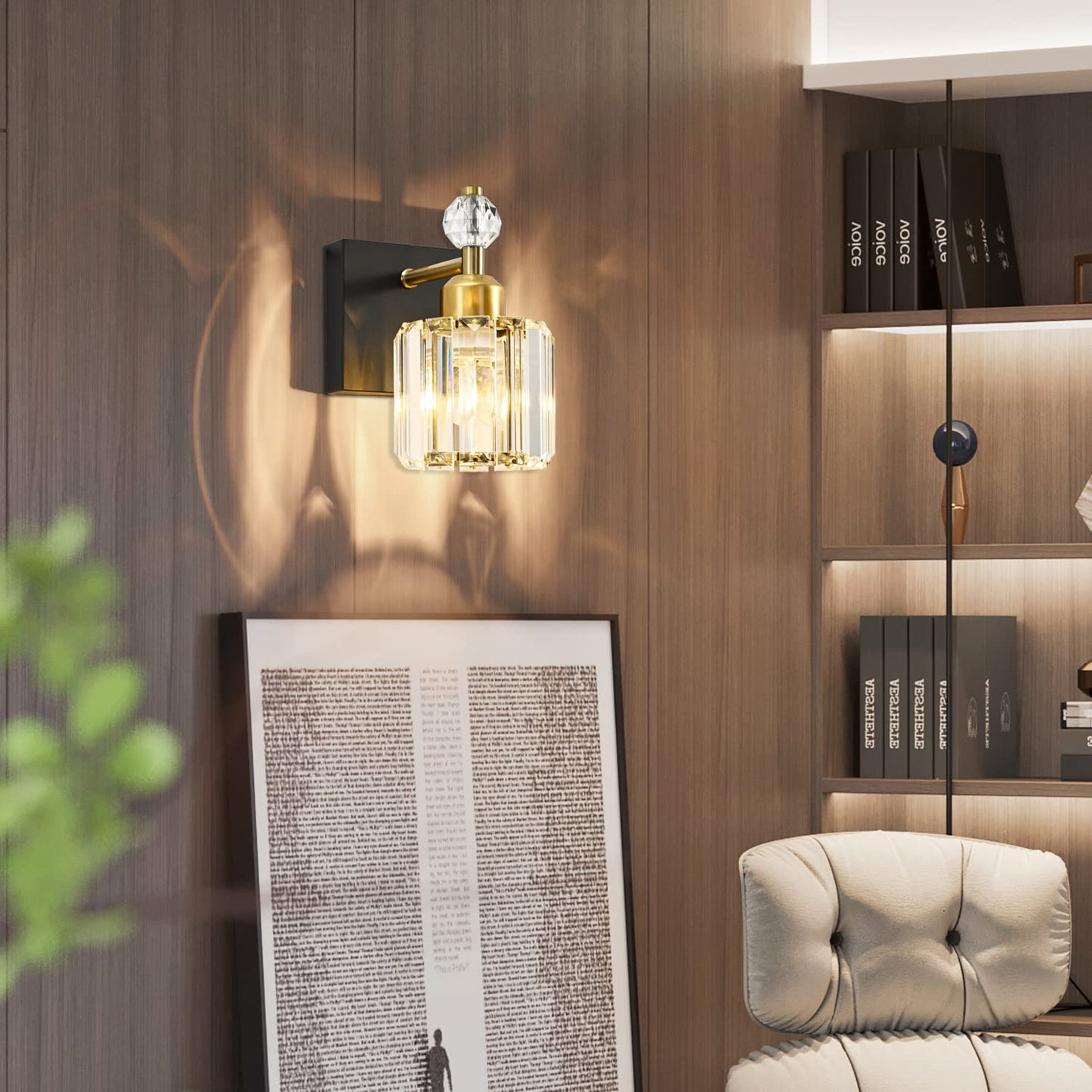 PRESDE Black Gold Crystal Bathroom Vanity Lights Fixtures Over Mirror Modern 3 Light Bath Wall Lighting