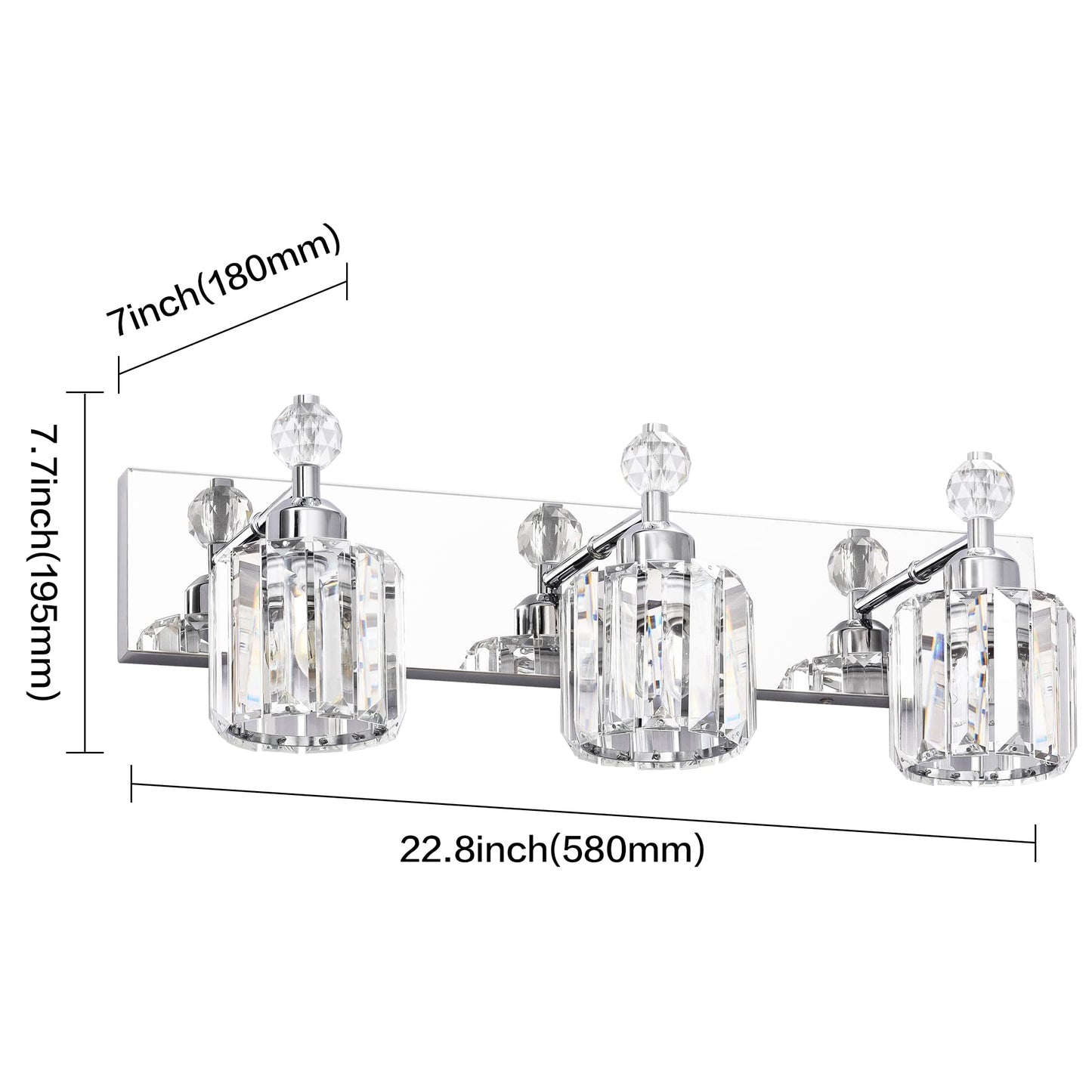 PRESDE Black Gold Crystal Bathroom Vanity Lights Fixtures Over Mirror Modern 3 Light Bath Wall Lighting