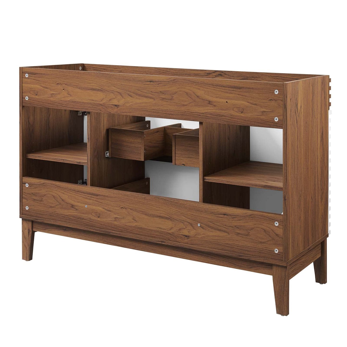 Modway Render 48" Double Sink Bathroom Vanity Cabinet in Walnut White