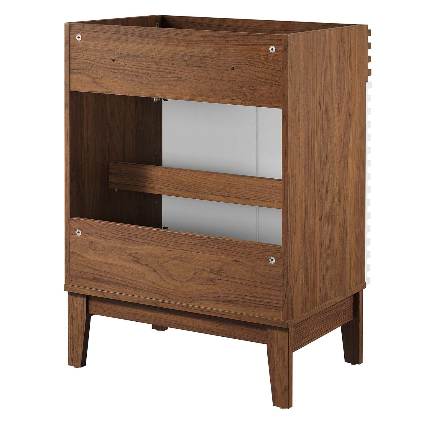 Modway Render 48" Double Sink Bathroom Vanity Cabinet in Walnut White