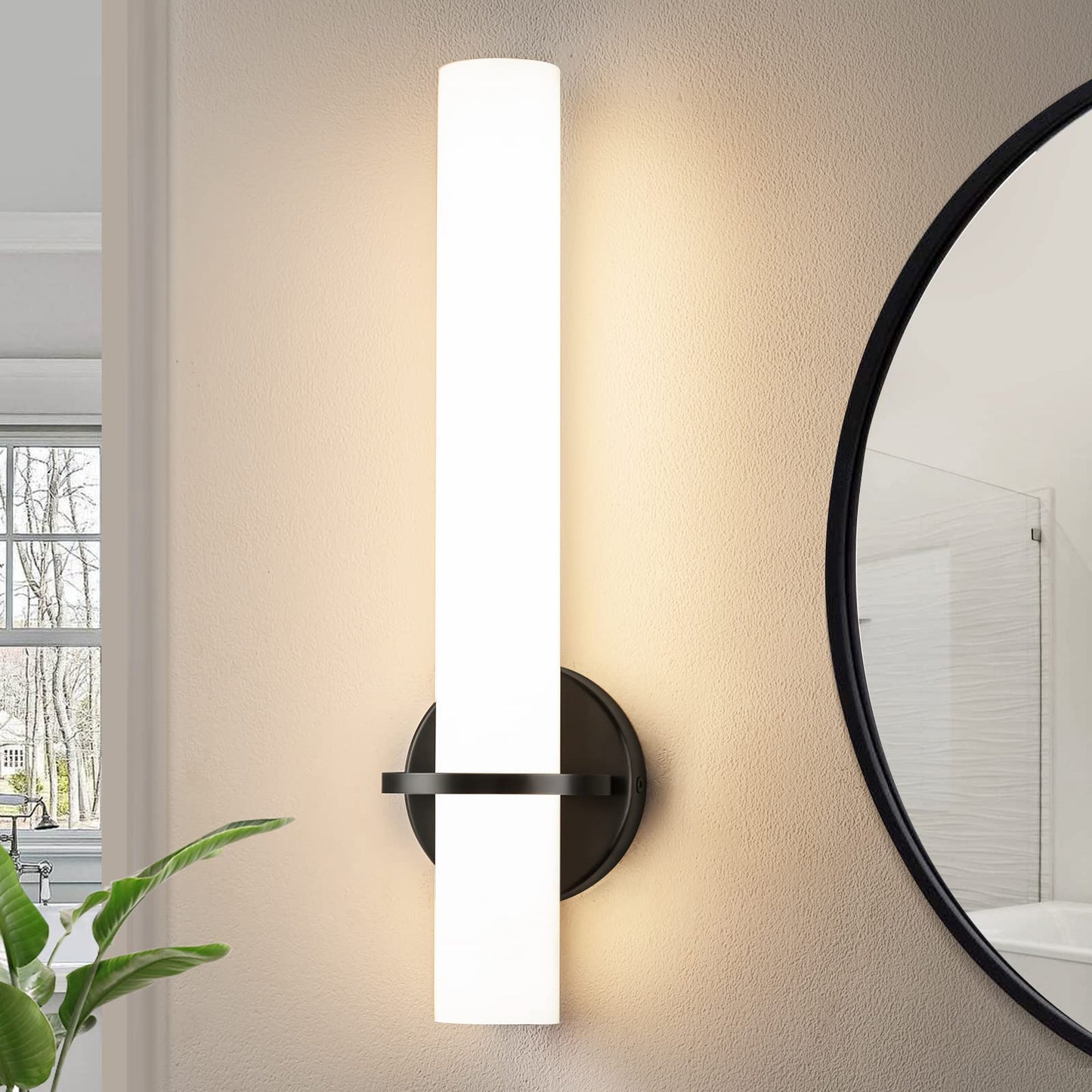 Gold Wall Sconces Set of Two - Dimmable Modern Sconces Wall Lighting 18W 3000K Led Wall Lights Acrylic Lampshade Hardwired Wall Light Fixtures for Living Room Bedroom Bathroom Hallway 18inch