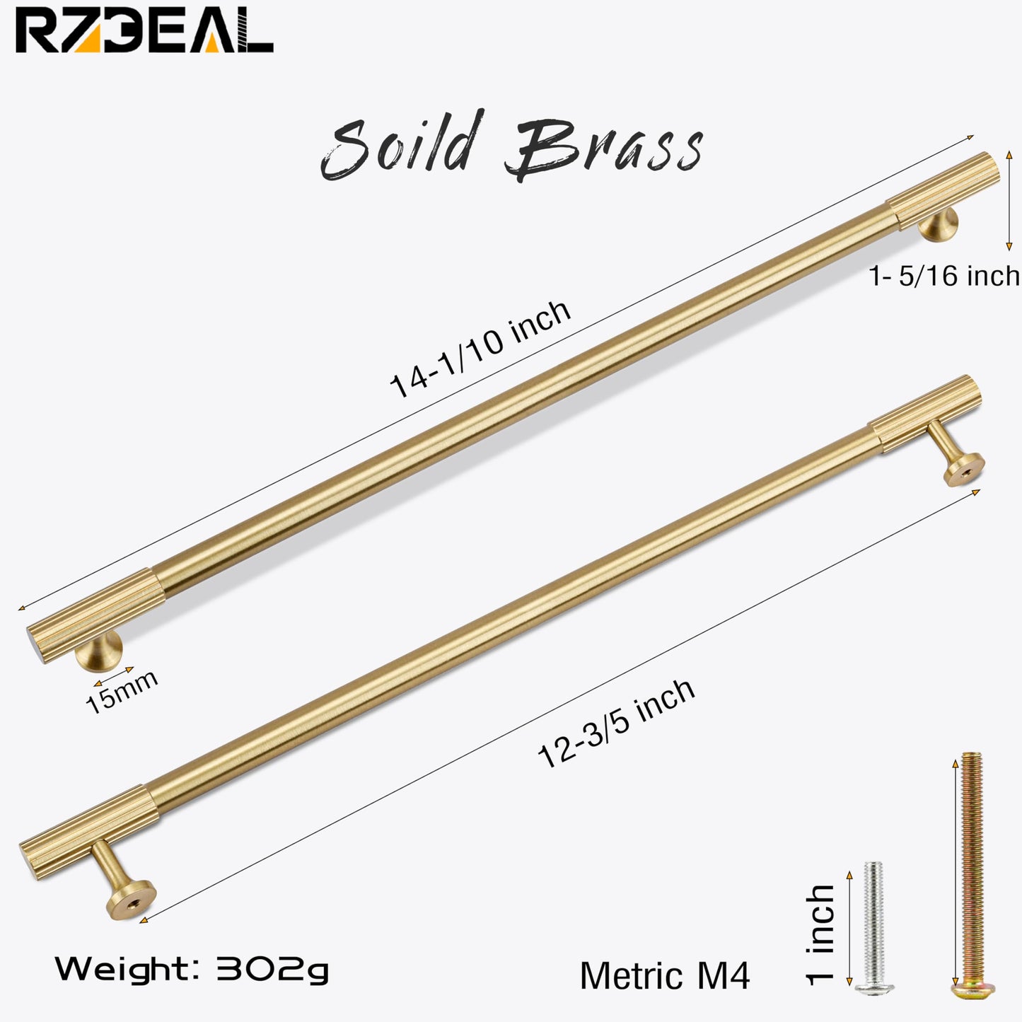 RZDEAL 4pcs Solid Brass Cabinet Knobs Pulls Cabinet Drawer Dresser Gold Knobs Modern Handles Knobs(1"x1"/25mmx25mm),Brushed Brass Finish