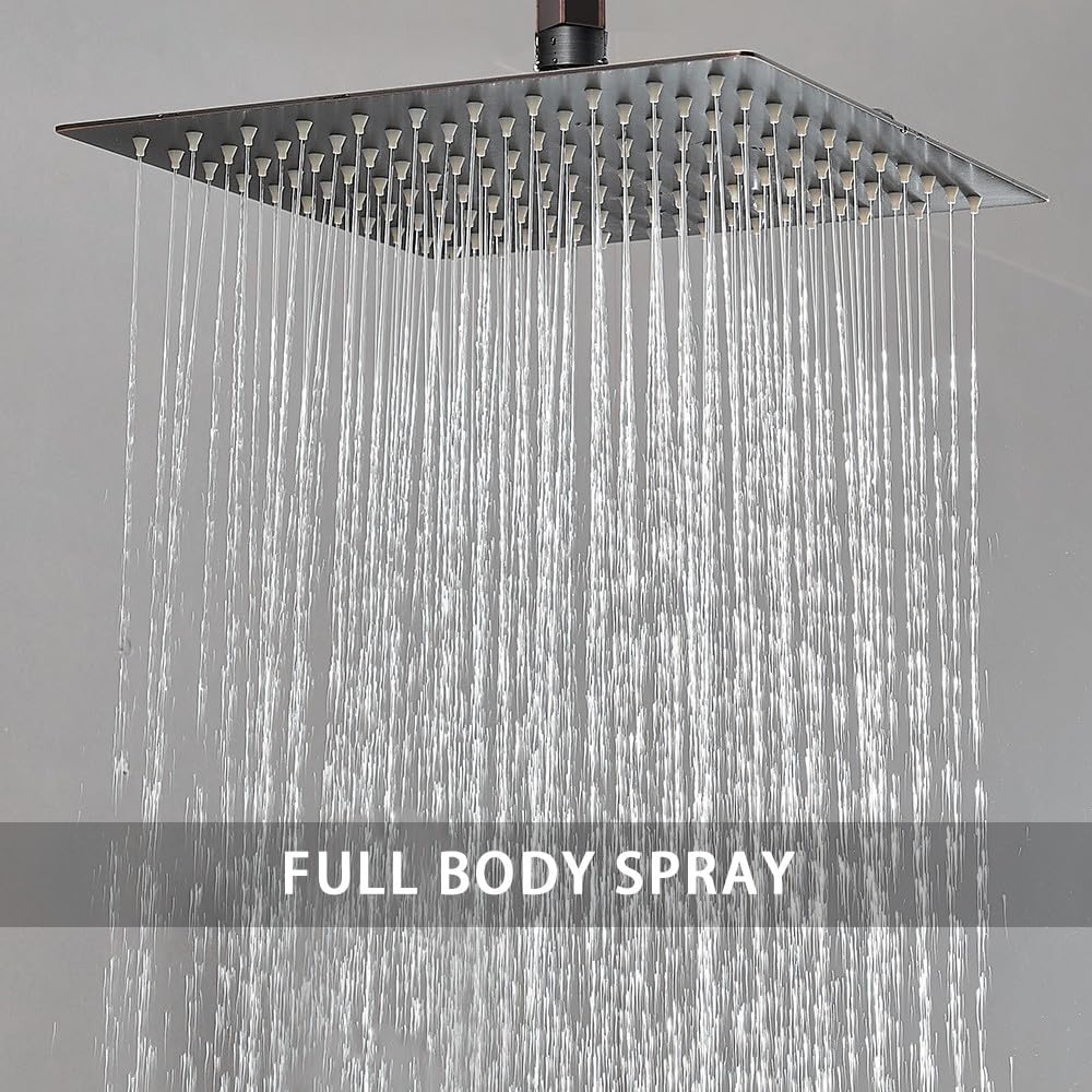 Shower System Brushed Nickel Bathroom 10 Inch Rain Shower Head Ceiling Mount with Handheld Luxury High Pressure Shower Combo Set Shower Faucet Rough-in Valve Body and Trim Included