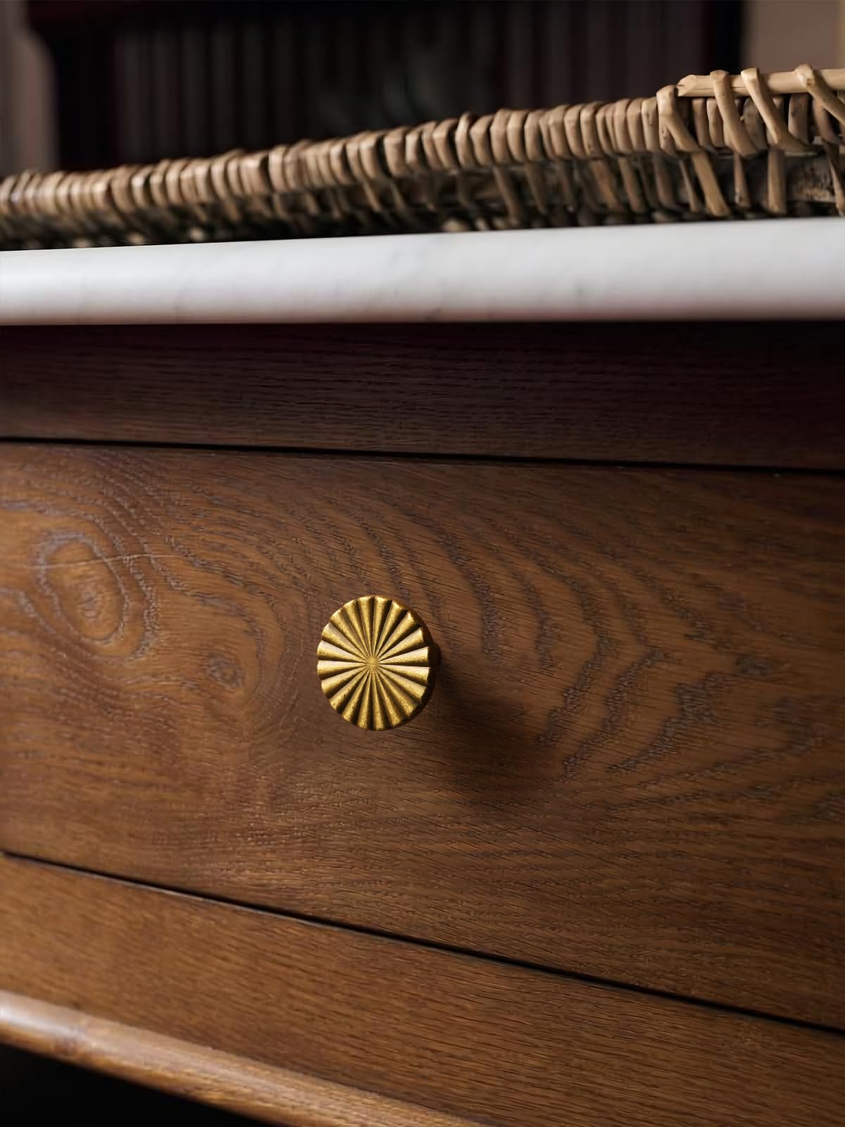 5 Pack Brushed Gold Cabinet Pulls 3" Hole Center Cup Flat Brass Drawer Pulls Kitchen Cupboard Bathroom Dresser Cabinet Hardware Handles Zinc Alloy