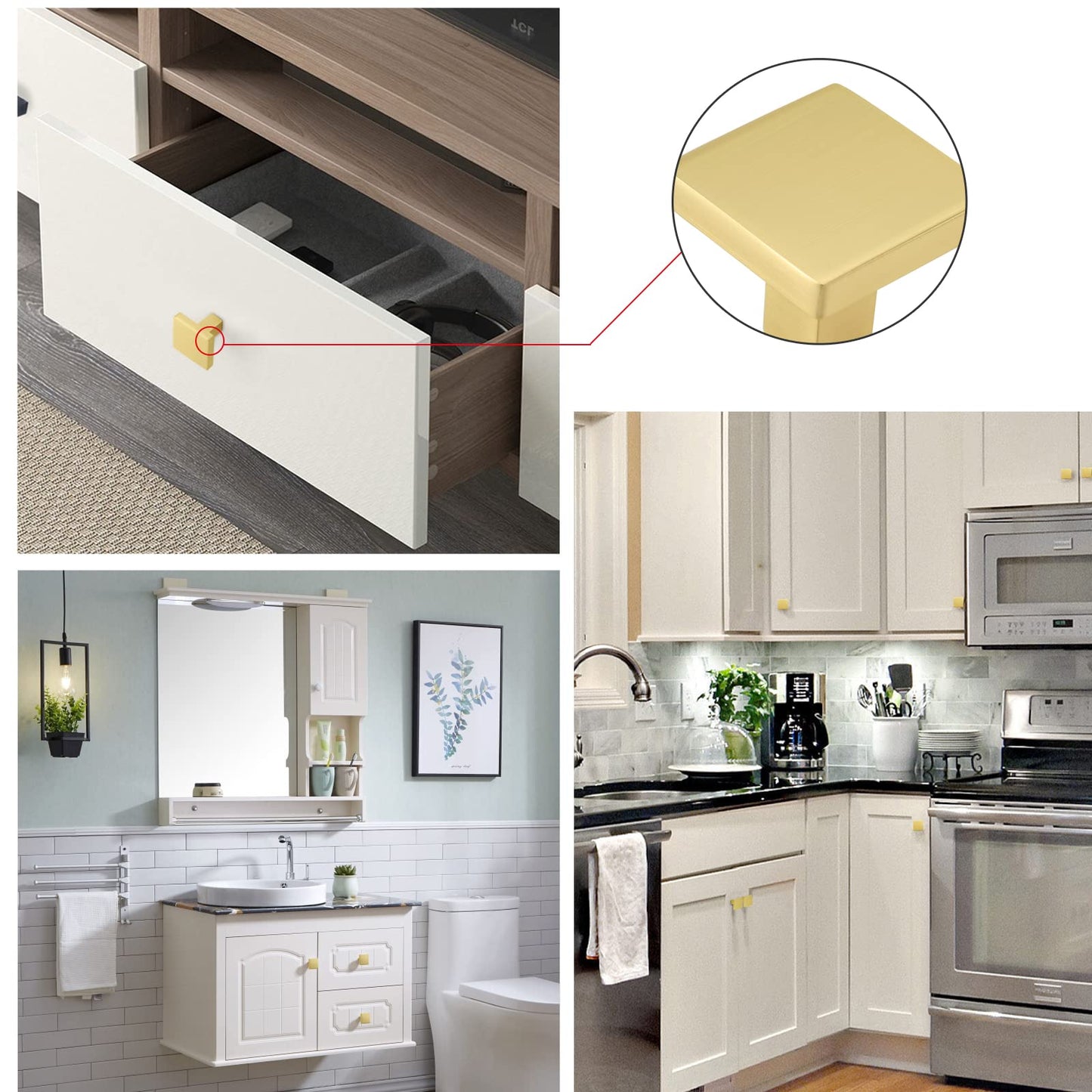 Rergy Champagne Bronze Cabinet Pulls, 10 Pack Champagne Bronze Cabinet Handles, 6.25" Screw Spacing Kitchen Cabinet Handles, 6-1/4inch(160mm) Center to Center Bathroom Cabient Hardware