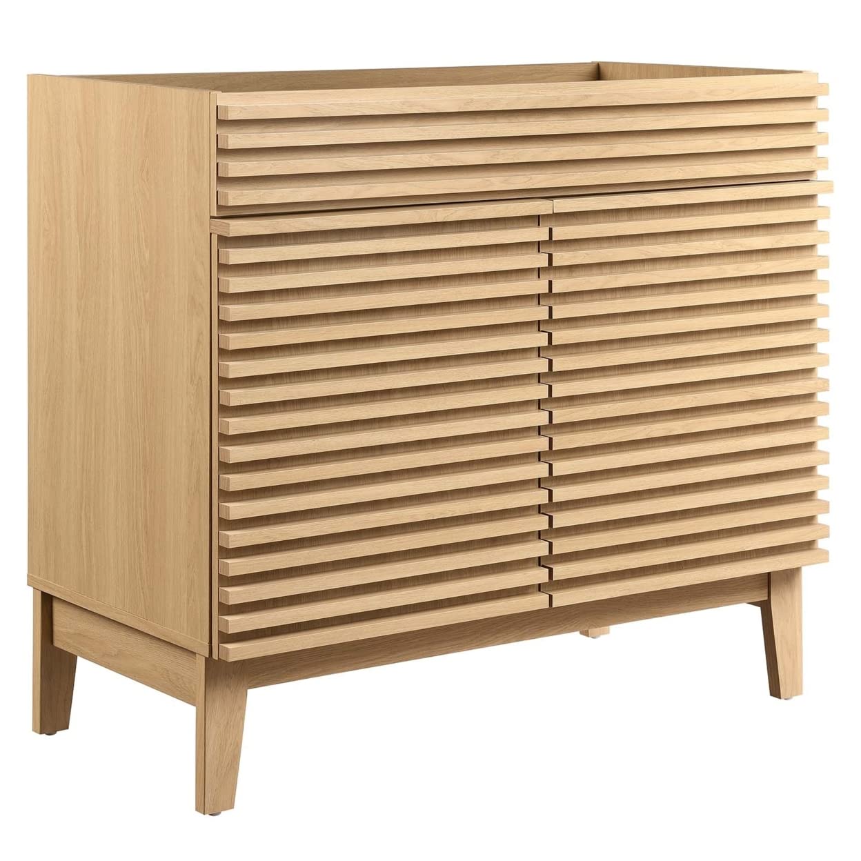 Modway Render 48" Double Sink Bathroom Vanity Cabinet in Walnut White