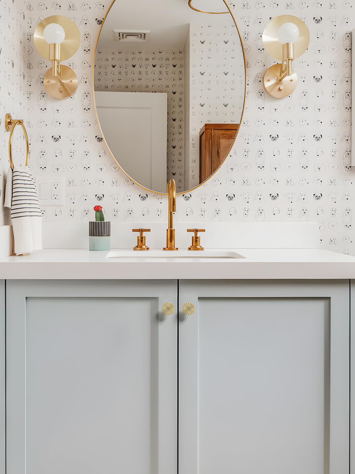 5 Pack Brushed Gold Cabinet Pulls 3" Hole Center Cup Flat Brass Drawer Pulls Kitchen Cupboard Bathroom Dresser Cabinet Hardware Handles Zinc Alloy