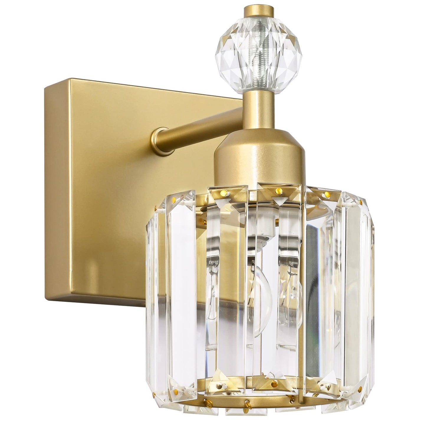 PRESDE Black Gold Crystal Bathroom Vanity Lights Fixtures Over Mirror Modern 3 Light Bath Wall Lighting