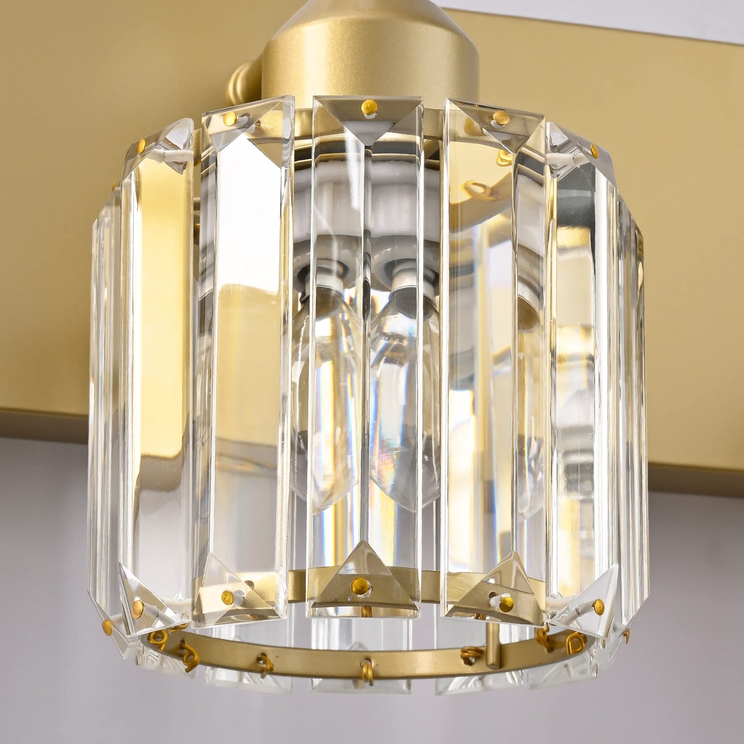 PRESDE Black Gold Crystal Bathroom Vanity Lights Fixtures Over Mirror Modern 3 Light Bath Wall Lighting