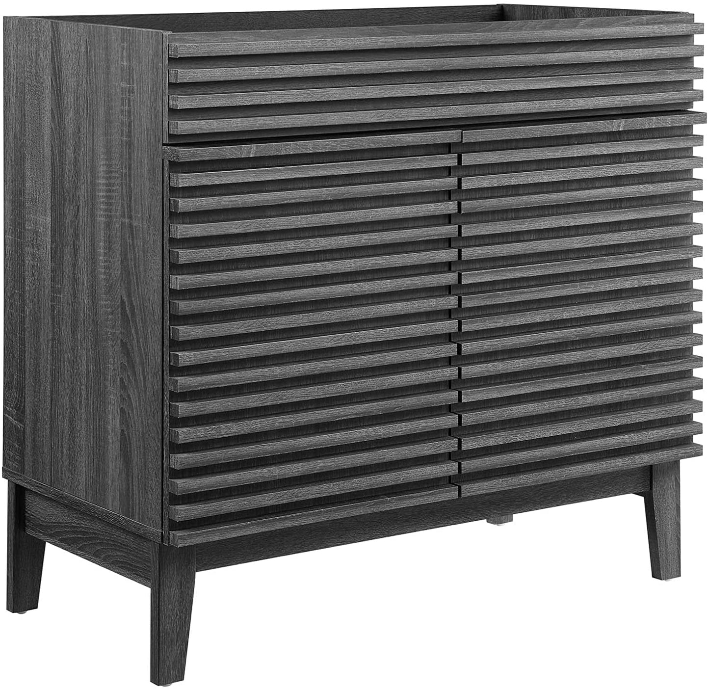 Modway Render 48" Double Sink Bathroom Vanity Cabinet in Walnut White
