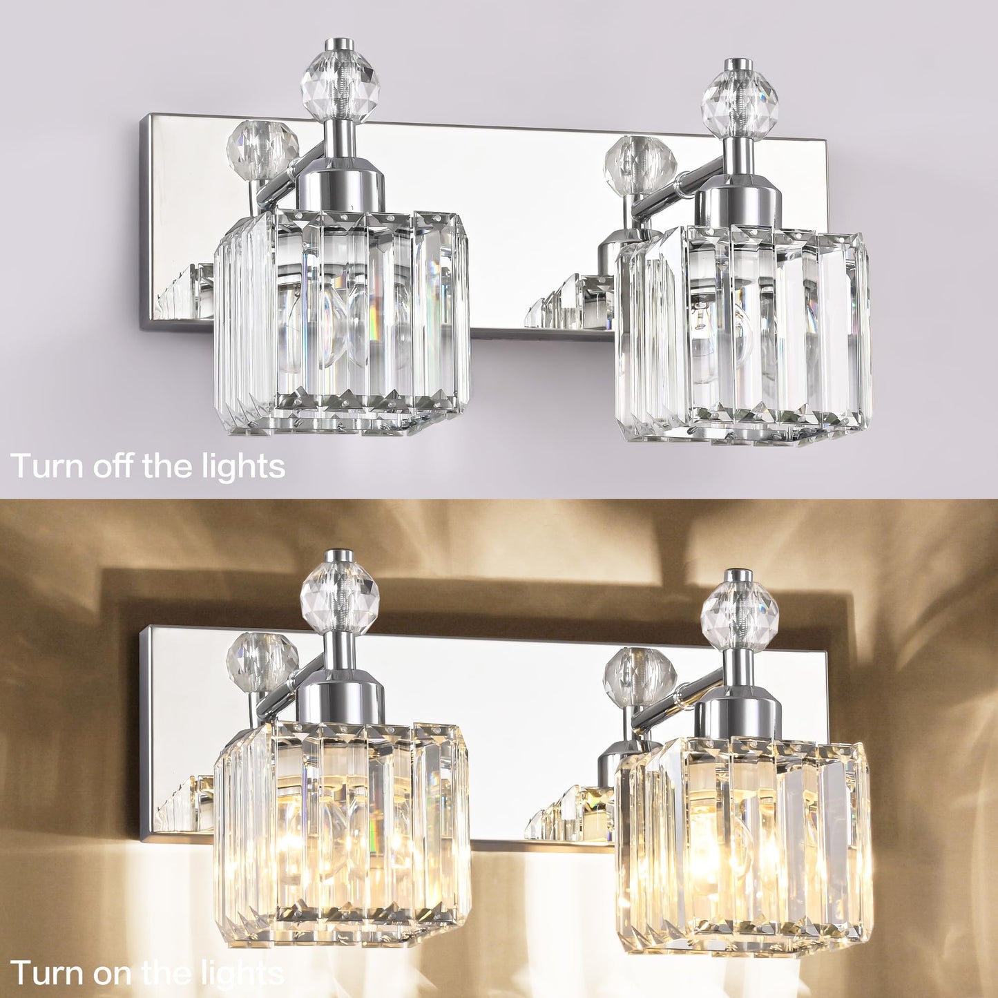 PRESDE Black Gold Crystal Bathroom Vanity Lights Fixtures Over Mirror Modern 3 Light Bath Wall Lighting