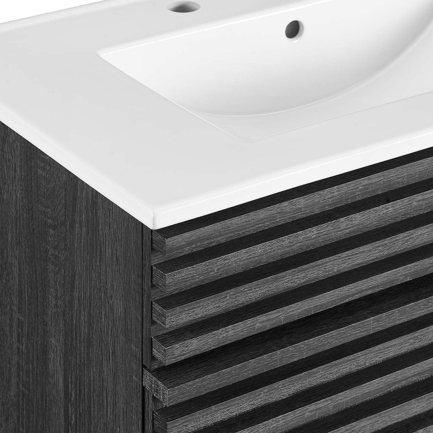 Modway Render 48" Double Sink Bathroom Vanity Cabinet in Walnut White