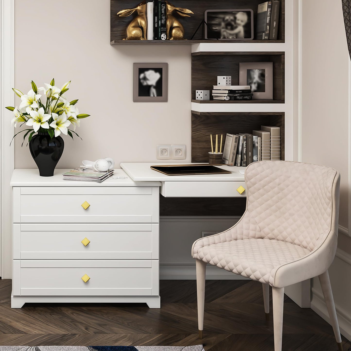 Ravinte 30 Pack Solid Knobs Kitchen Cabinet Knobs Round Knobs Dresser Drawer Knobs Gold Cabinet Hardware Round Cabinet Door Knobs Drawer Knobs Brushed Brass Drawer Pulls