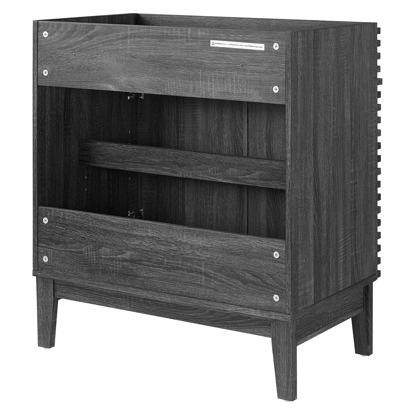 Modway Render 48" Double Sink Bathroom Vanity Cabinet in Walnut White