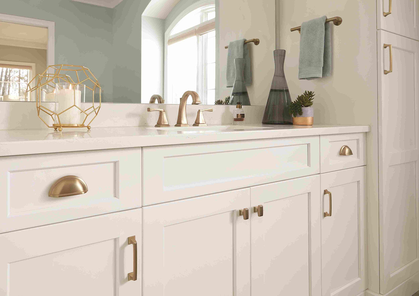 Amerock BP53010CZ Champagne Bronze Cabinet Cup Pull | 3 inch (76mm) Center-to-Center Cabinet Hardware | Cup Pulls | Furniture Hardware | Drawer Pull