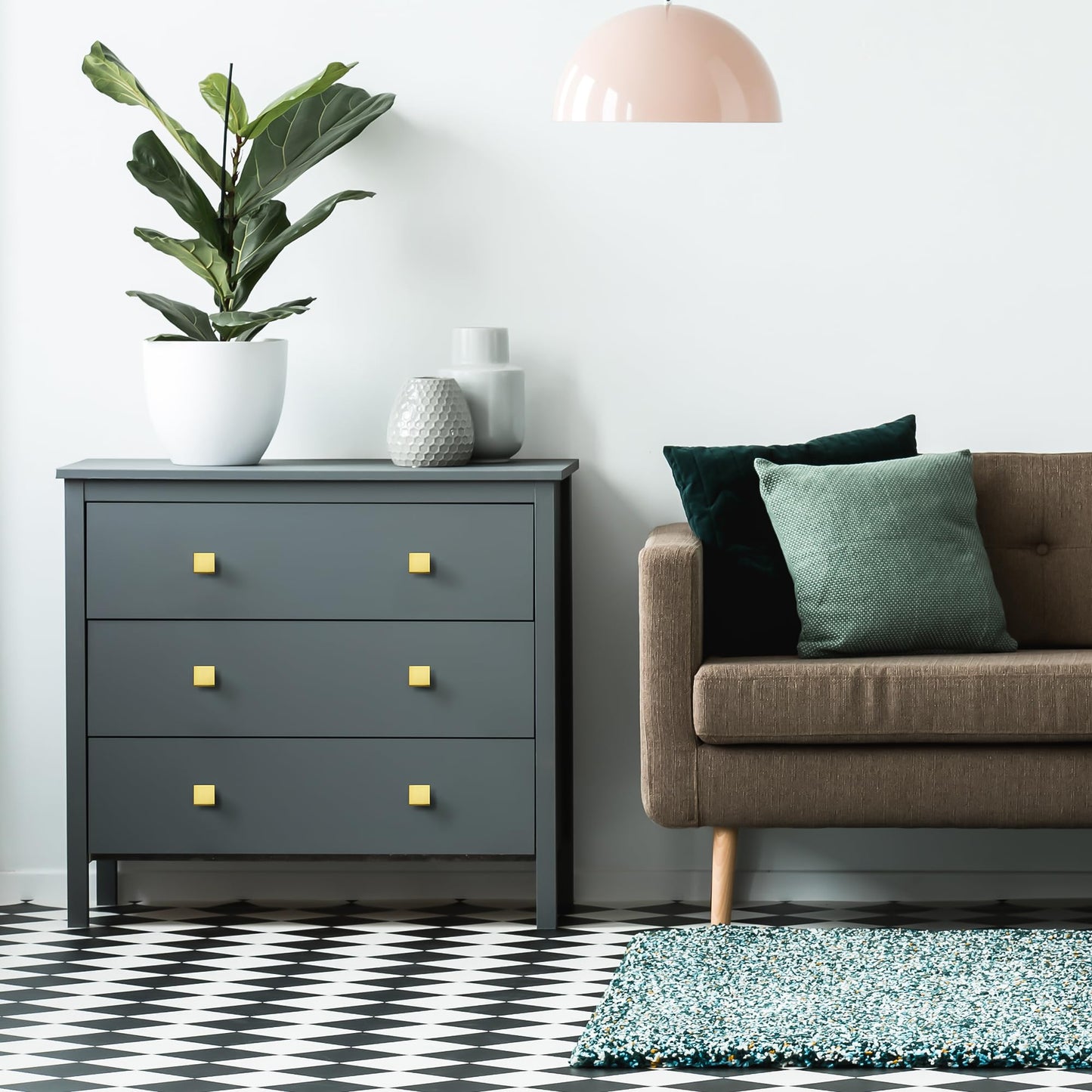 Ravinte 30 Pack Solid Knobs Kitchen Cabinet Knobs Round Knobs Dresser Drawer Knobs Gold Cabinet Hardware Round Cabinet Door Knobs Drawer Knobs Brushed Brass Drawer Pulls