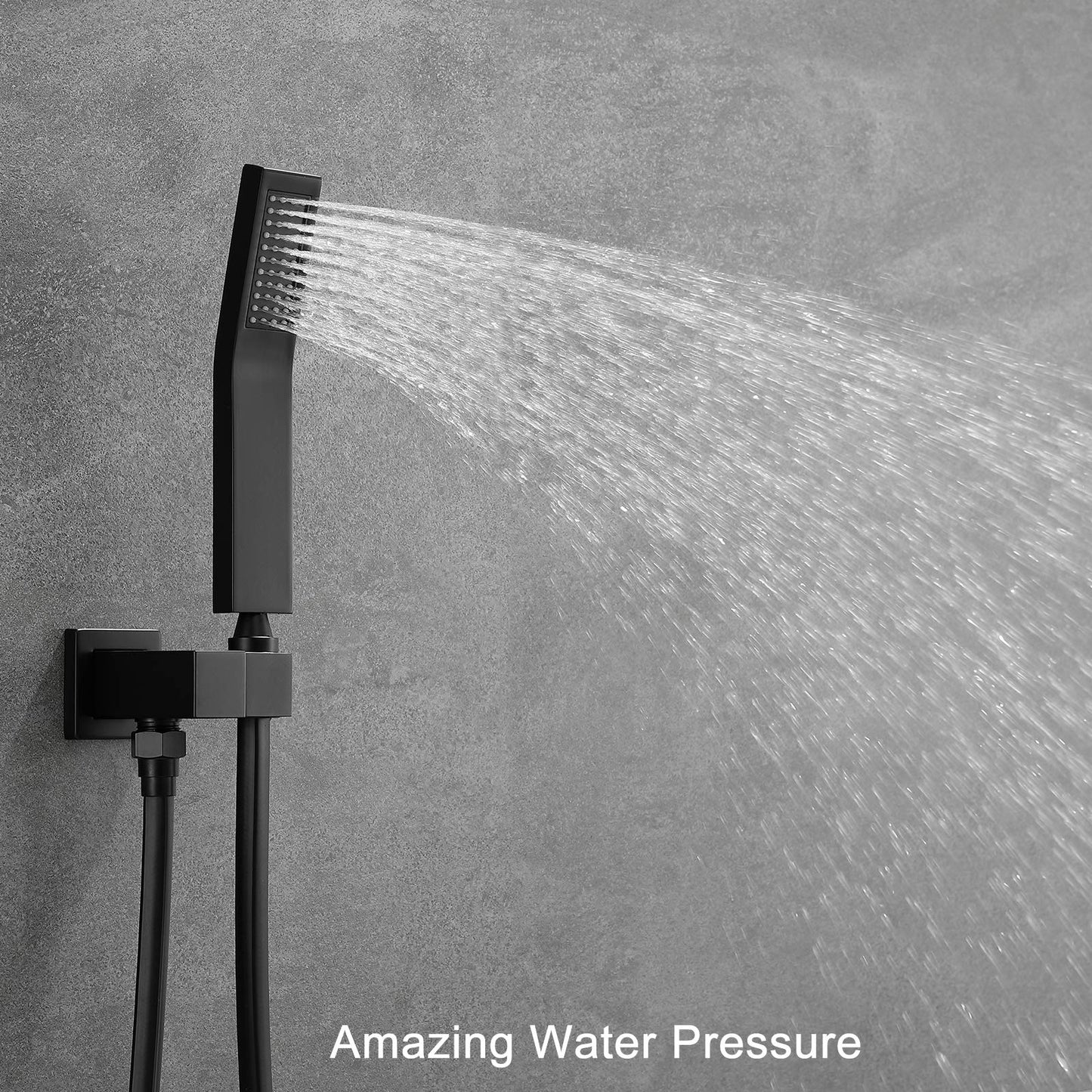 SHAMANDA Shower System with Waterfall Tub Spout and Handheld Shower Head, 12" Rain Shower Faucet Sets Complete with Shower Round-in Valve and Trim Wall Mount, Brushed Gold, L101-3