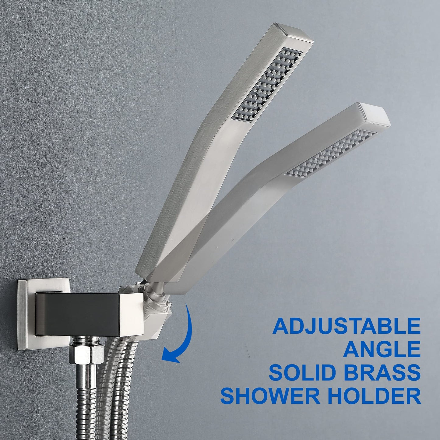 SHAMANDA Shower System with Waterfall Tub Spout and Handheld Shower Head, 12" Rain Shower Faucet Sets Complete with Shower Round-in Valve and Trim Wall Mount, Brushed Gold, L101-3